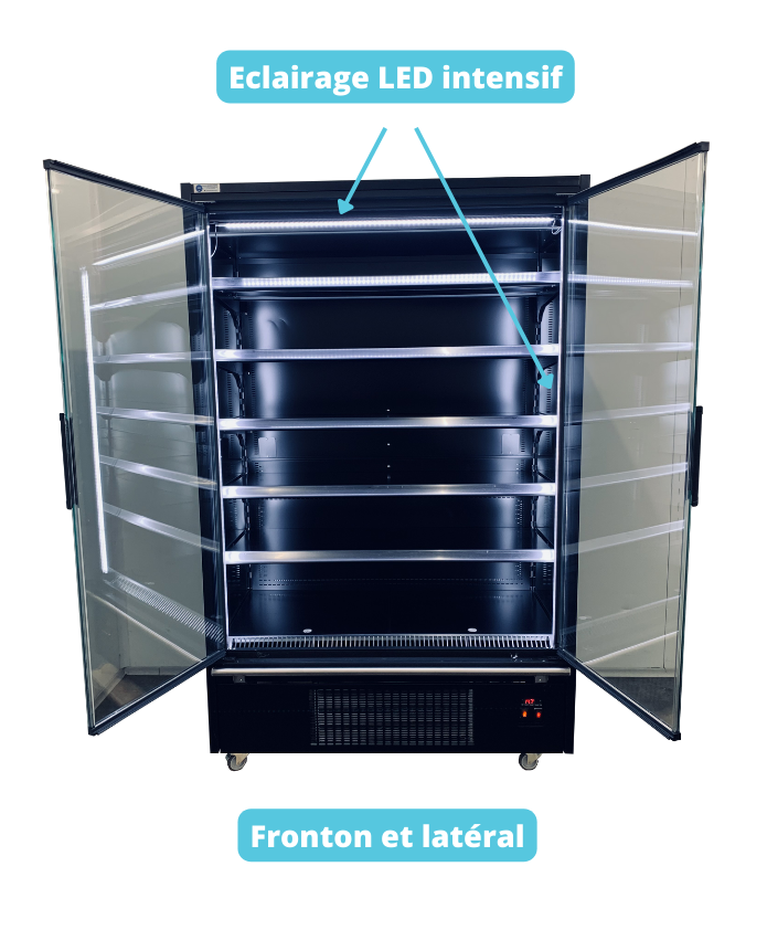 Location armoire réfrigérée portes éclairage LED