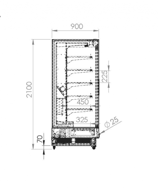 Dimensions vitrine réfrigérée verticale 1m30 à louer