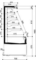 Dimensions vitrine réfrigérée semi-verticale LS basse CURL en location