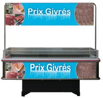 Meuble réfrigéré PLV prix givrés