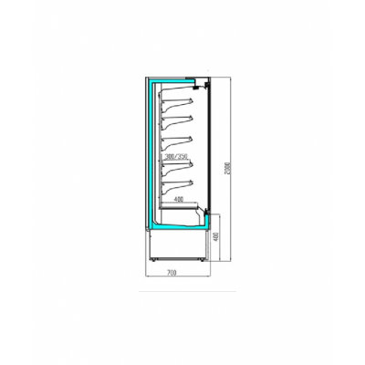 Dimensions vitrine réfrigérée verticale LAZIO SLIM 1m30