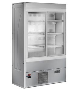 Vitrine porte coulissante inox
