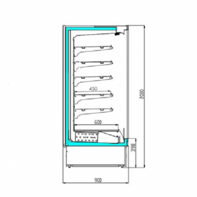 Dimensions de la vitrine réfrigérée LAZIO GREEN 2m