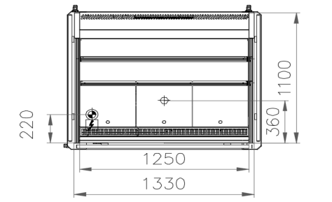 Dimensions vitrine réfrigérée semi-verticale 1m30 en location