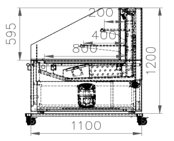 Vitrine réfrigérée semi-verticale MILANO basse 2 m schéma