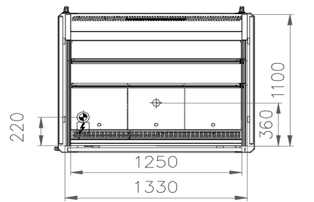 Dimensions vitrine réfrigérée semi-verticale 1m30 en location