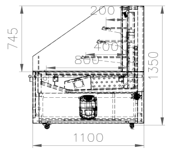 Hauteur vitrine froide semi-verticale 3 niveaux 2m en location